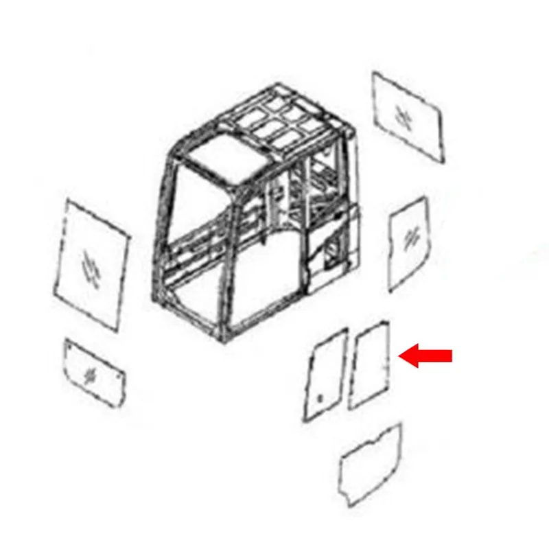 No Minimum Order 20Y-54-52840 Rear Door Slider Glass Fits Komatsu Excavator PC250LC-6 PC210LC-6K