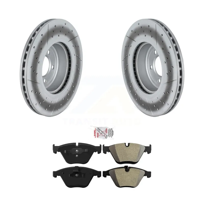 Front Coated Disc Brake Rotor & Semi-Metallic Pad Kit For 2012 BMW 335i Convertible/Coupe KGA-100209 Grab Now