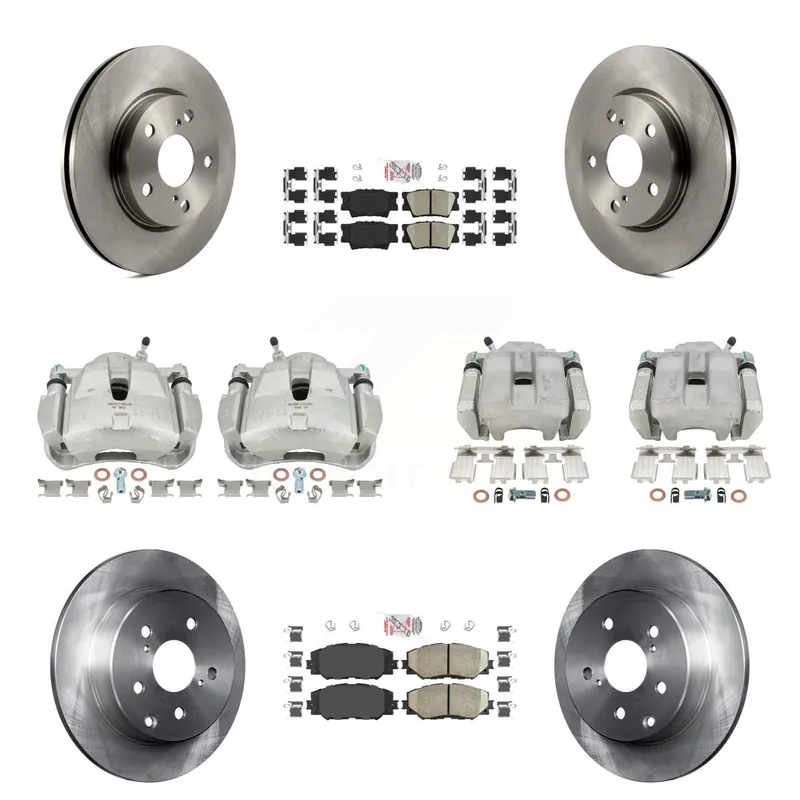 Get Yours Front Rear Disc Brake Caliper Rotors And Ceramic Pads Kit (10Pc) For Toyota RAV4 LE KC8-102742N