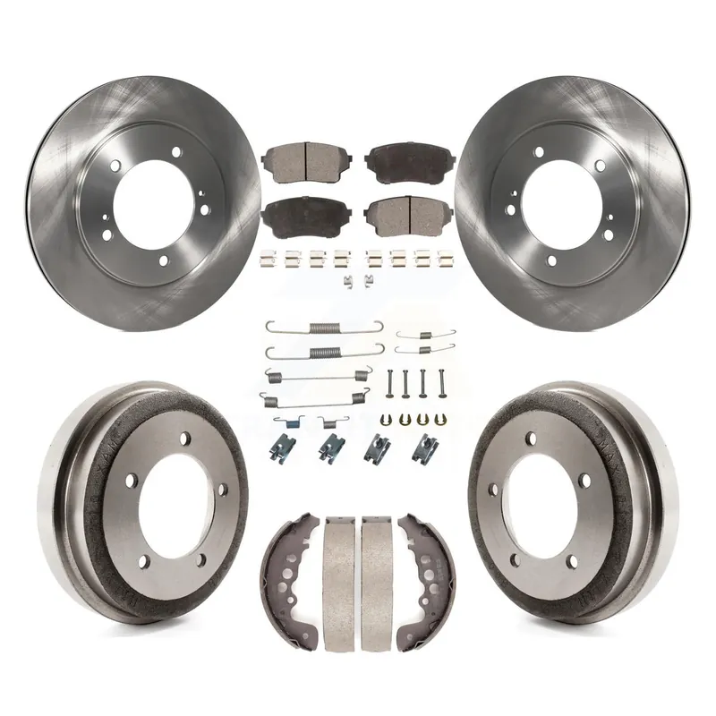 Front Rear Disc Brake Rotors Ceramic Pads And Drum Kit (7Pc) For Suzuki Grand Vitara K8T-102813 Must Have