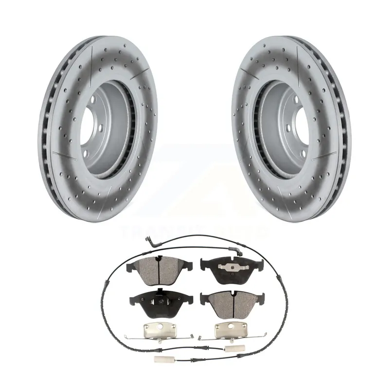 Front Coated Disc Brake Rotor & Semi-Metallic Pad Kit For 2012 BMW 335i Convertible/Coupe KGF-102563 Premium