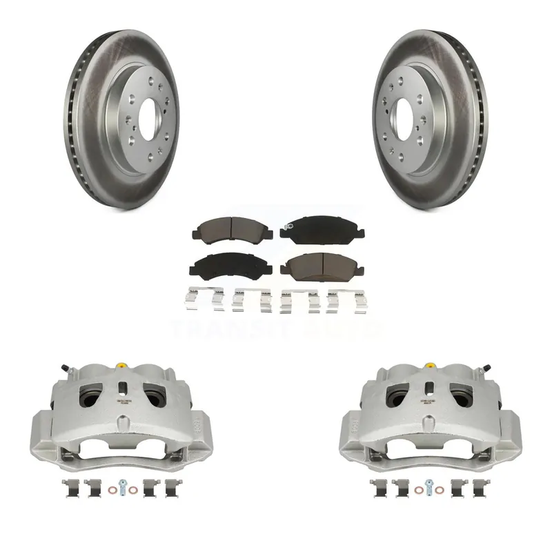 Front Disc Brake Caliper Coated Rotor And Ceramic Pad Kit For 2016 Chevrolet Suburban HD KCG-100635C Next Day Delivery