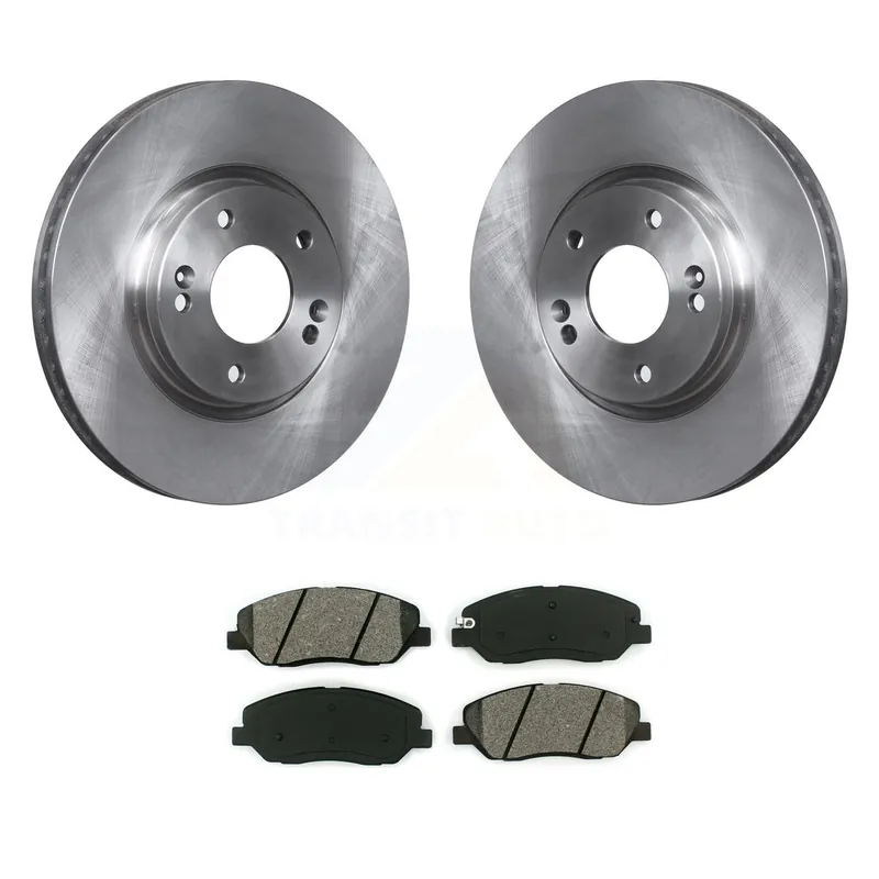 Top Pick Front Disc Brake Rotors And Semi-Metallic Pads Kit For 2007-2009 Hyundai Santa Fe K8S-100539