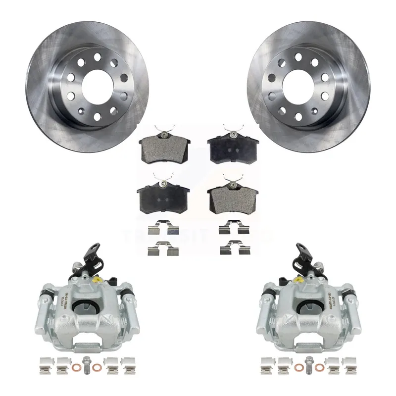 Seasonal Sale Rear Disc Brake Caliper Rotors And Ceramic Pads Kit For Volkswagen Jetta KC8-100097T