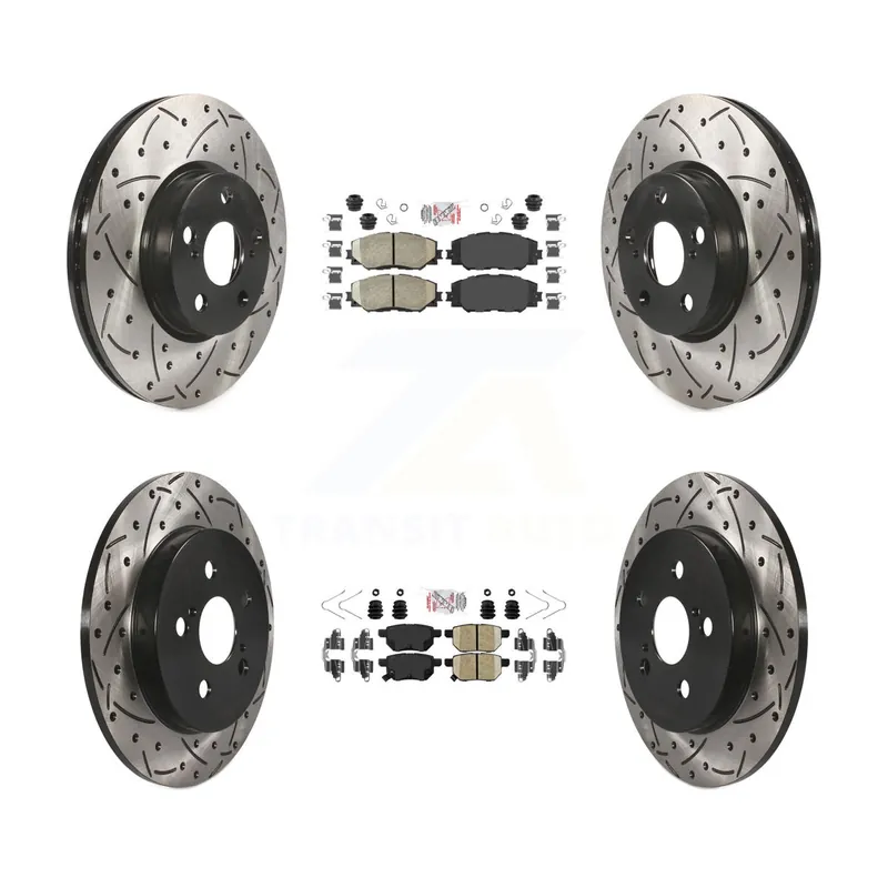 Front Rear Ceramic Pad Drill Slot Brake Rotors Kit For Toyota Corolla Matrix Pontiac Vibe KDA-101696 Buy Direct