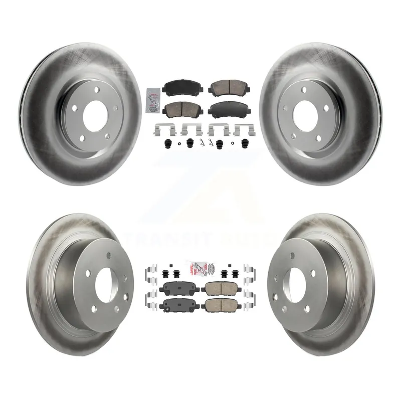 Front Rear Ceramic Pad Coat Disc Brake Rotors Kit For 2007-2012 Nissan Sentra SE-R Spec V KGA-106197 Bargain