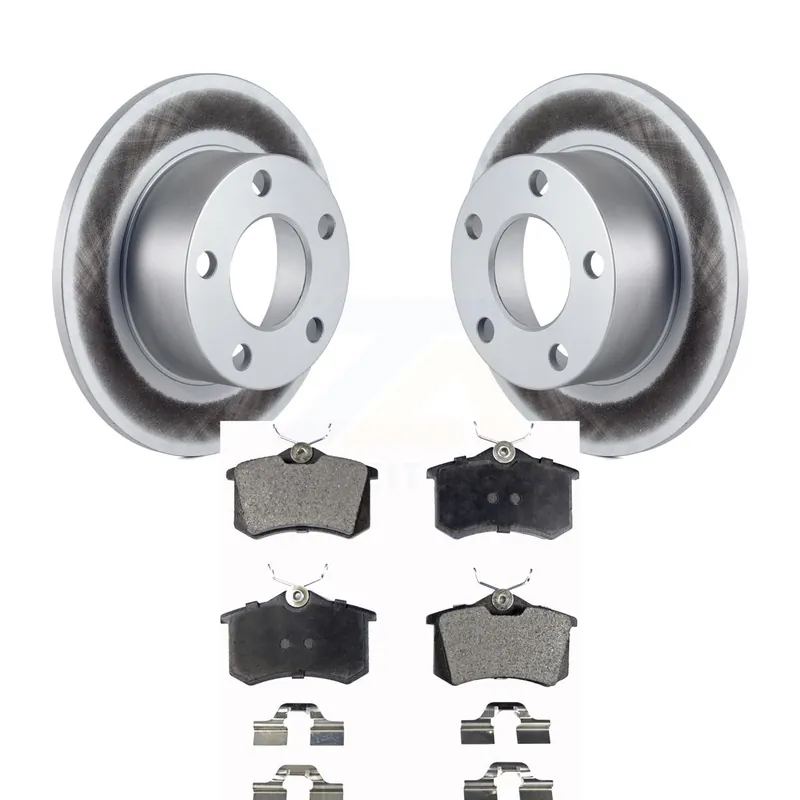 Rear Coated Disc Brake Rotors And Ceramic Pads Kit For Volkswagen Passat Audi A6 KGT-101436 Best Choice