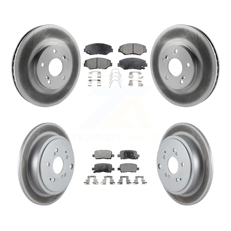 Sale Front Rear Coated Disc Brake Rotors And Semi-Metallic Pads Kit For 2003-2008 Honda Pilot KGF-100808