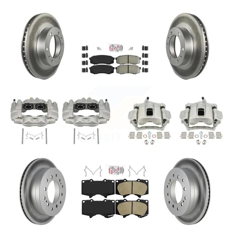 Front Rear Brake Caliper Coat Rotor And Ameribrakes Pad Kit (10Pc) For Toyota FJ Cruiser KCG-102139N High Quality