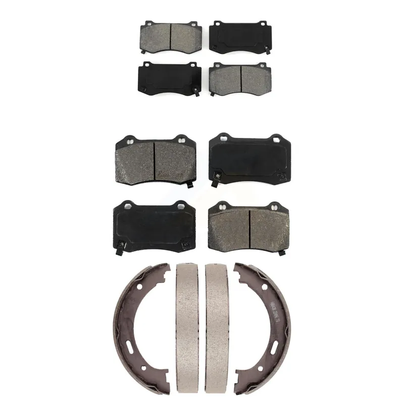 Exclusive Front Rear Semi-Metallic Brake Pads & Parking Shoe Kit For 06-10 Jeep Grand Cherokee SRT8 KSN-100803