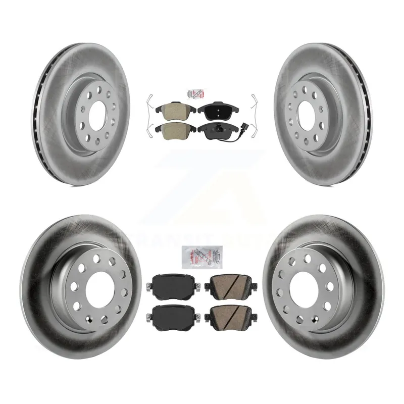 Affordable Front Semi-Metallic Rear Ceramic Pad & Coated Disc Brake Rotors Kit For Volkswagen Passat KGA-102668